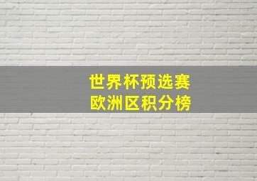 世界杯预选赛 欧洲区积分榜